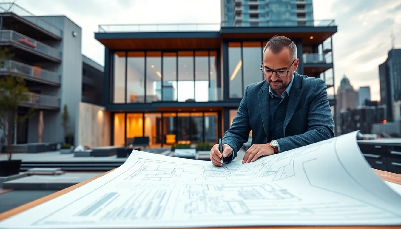 The design session of a Residential Architect Boston focusing on modern home plans and urban projects.