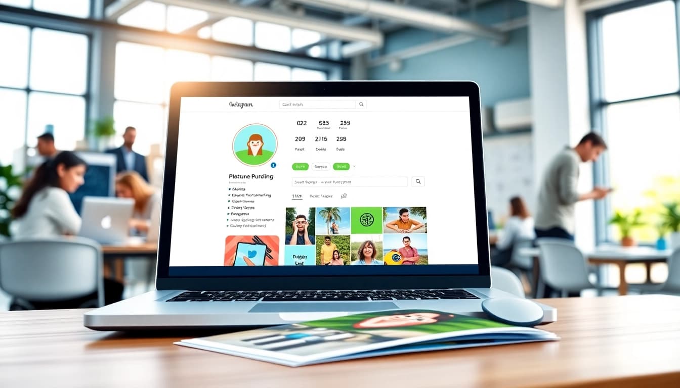 instagram フォロワー 買う戦略を紹介するプロフェッショナルなマーケティングのイメージ。