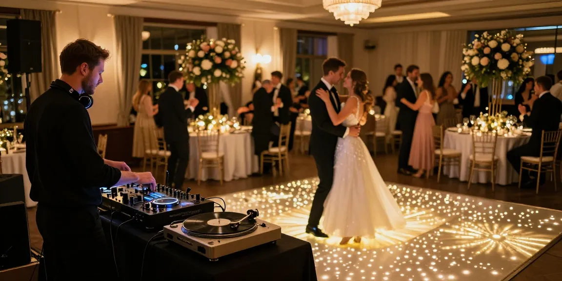 DJ für Hochzeit Berlin - Professioneller DJ beim Setup in festlicher Hochzeitslocation.