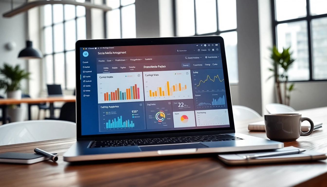 Promote cheap smm panel through an engaging laptop workspace visualization.