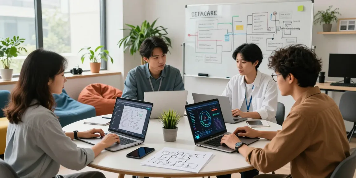 Data scientists collaborating on crushon ai analytics in a modern workspace.