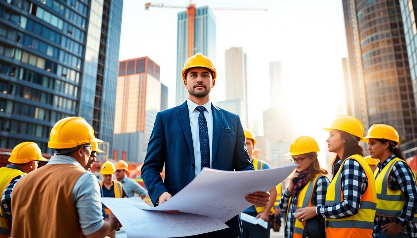 Manhattan Construction Manager leading a diverse team at a vibrant construction site.
