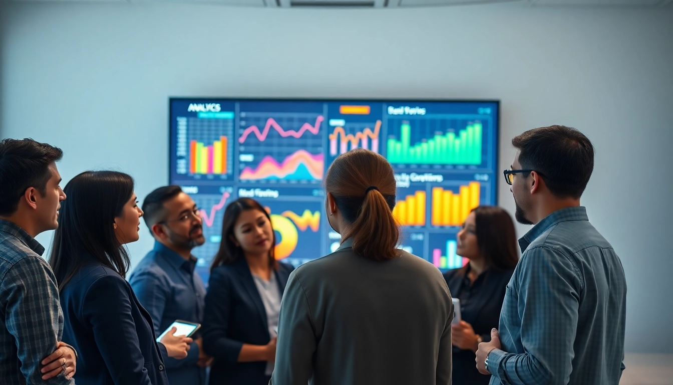 Analyze insights with a content analytics tool for sales teams in a collaborative office setting.