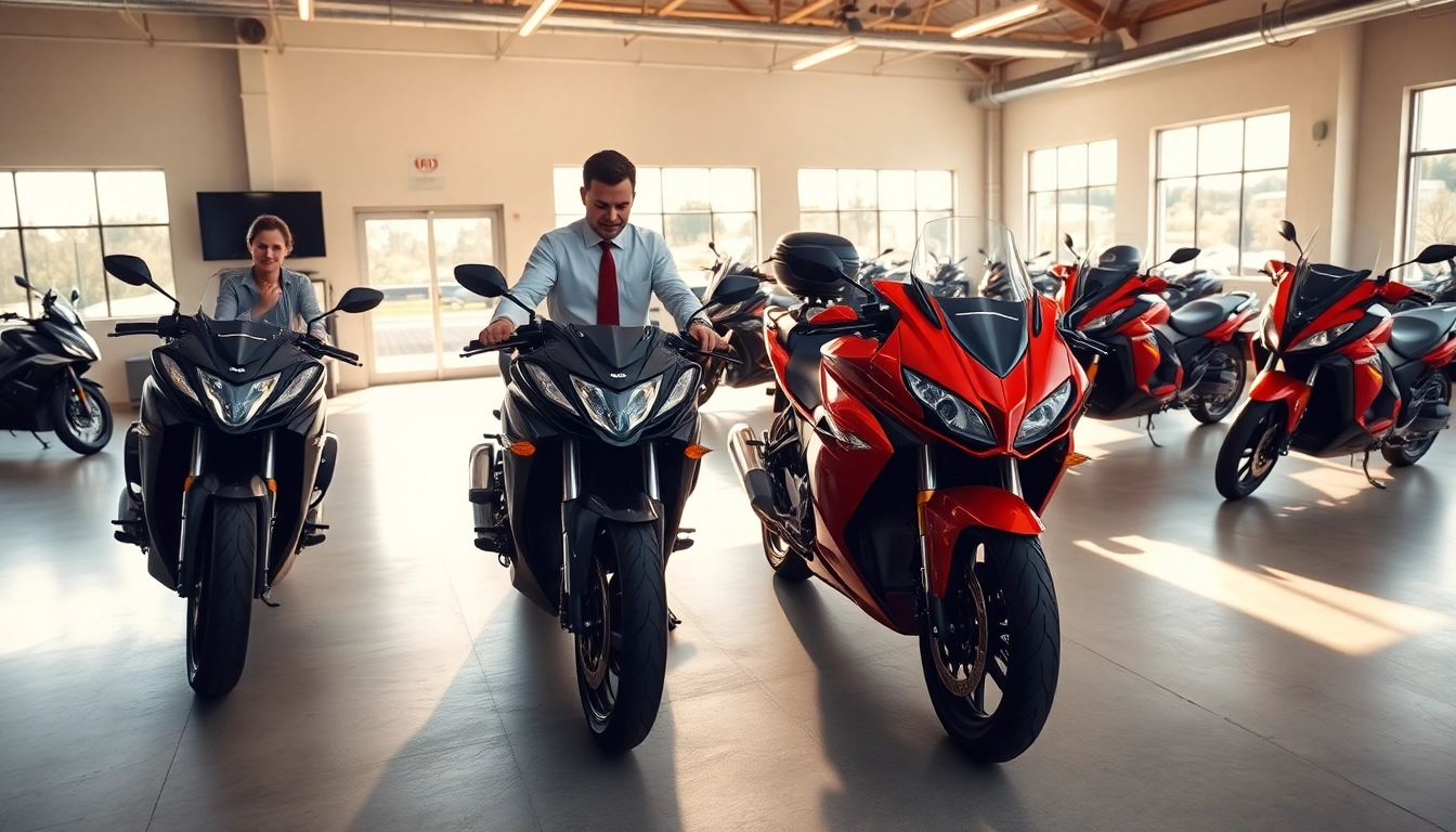 Wir kaufen dein motorrad und präsentieren verschiedene Modelle in einem einladenden Showroom.