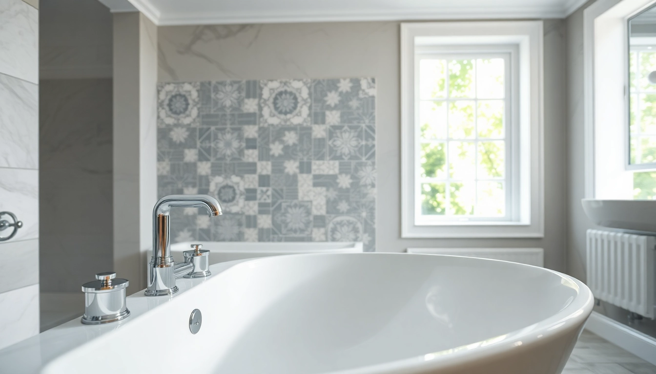 Showcasing a modern bathroom renovation cost with a stylish bathtub and contemporary tiles.