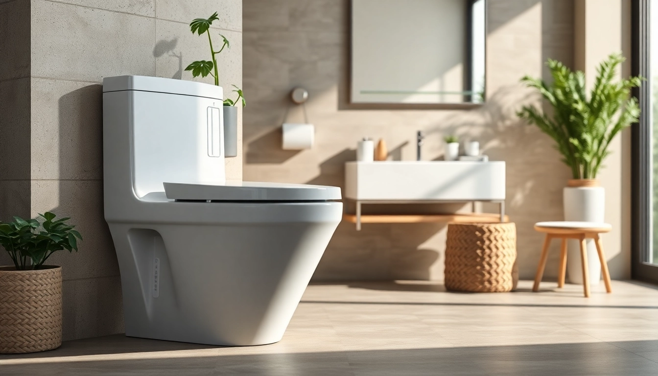 Copri wc elegante in un moderno bagno, combinando design e funzionalità.