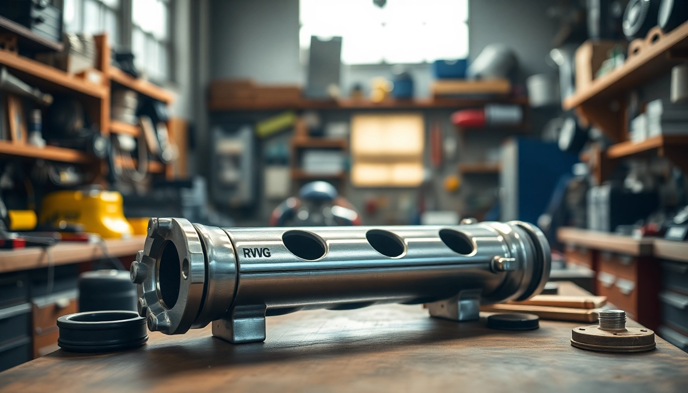 Showcasing the RVNG S58 Intake Manifold Block-Off on a workbench in a bright automotive garage.