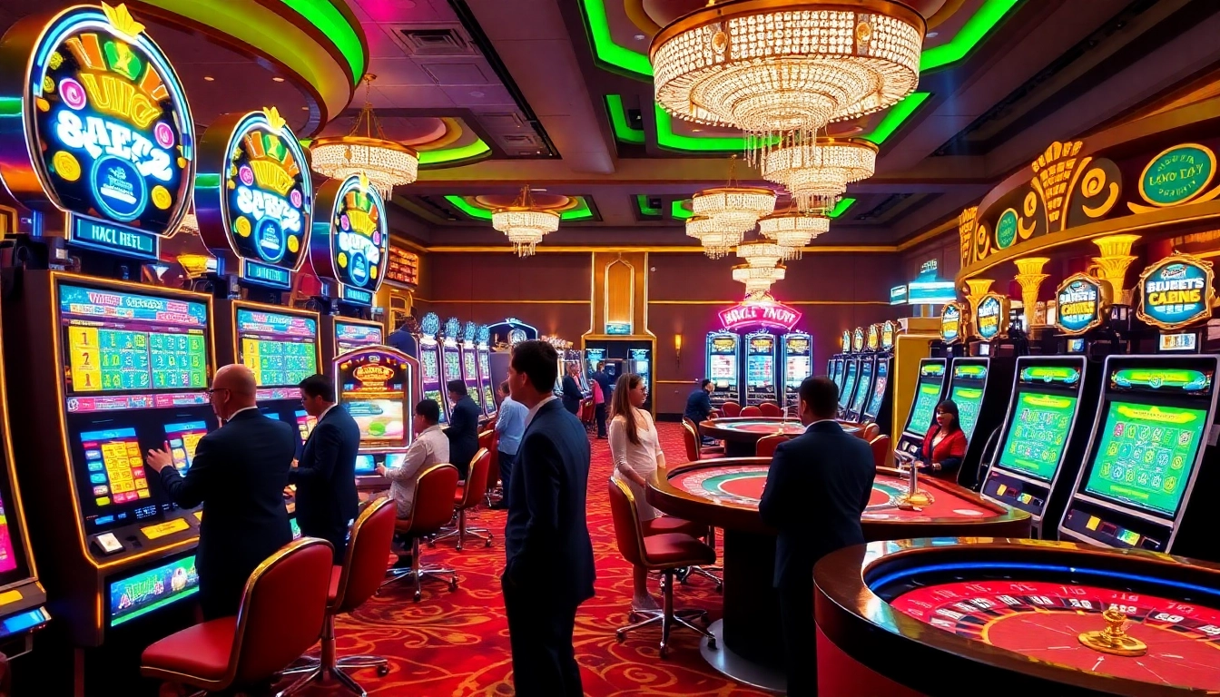 Engage with exciting slot deposit pulsa machines in a vibrant casino atmosphere.