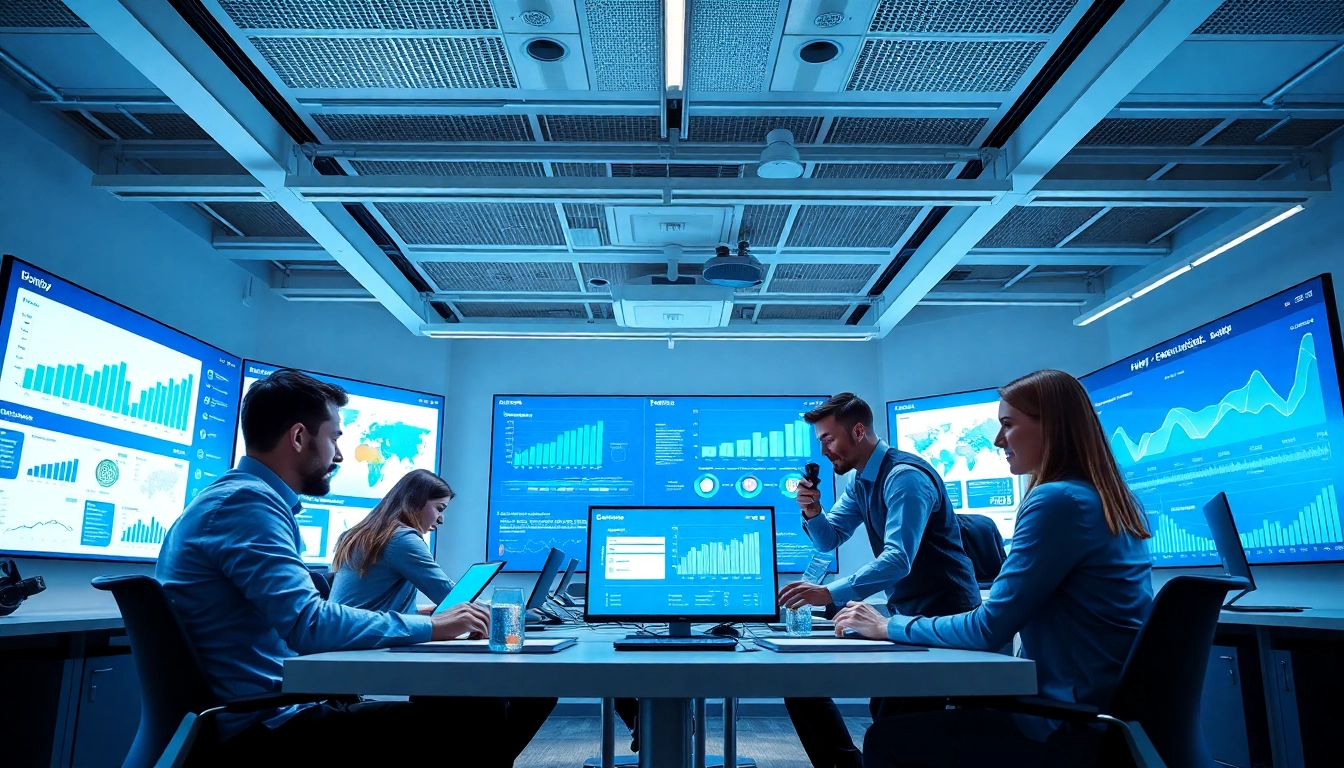 Utilize ai enterprise search tools in a modern office setting to enhance productivity and collaboration.