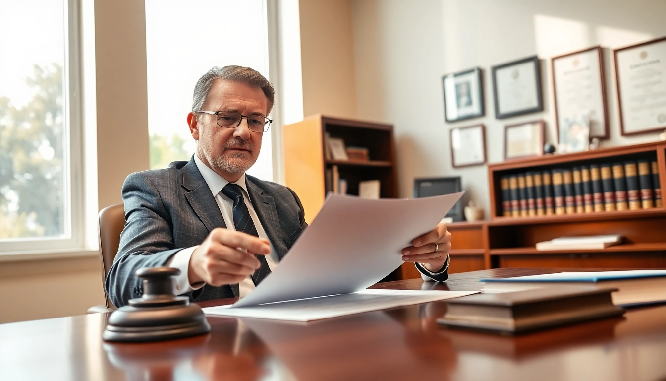 Clearwater truck accident attorney consulting a client in a warm office setting.