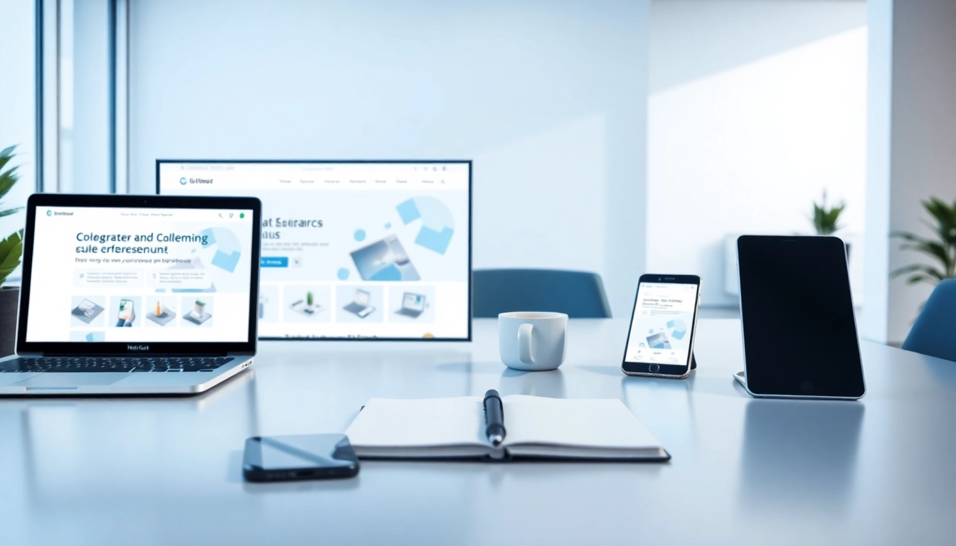Showcasing the website https://rr88rd.com/ on multiple devices in a modern, professional workspace.