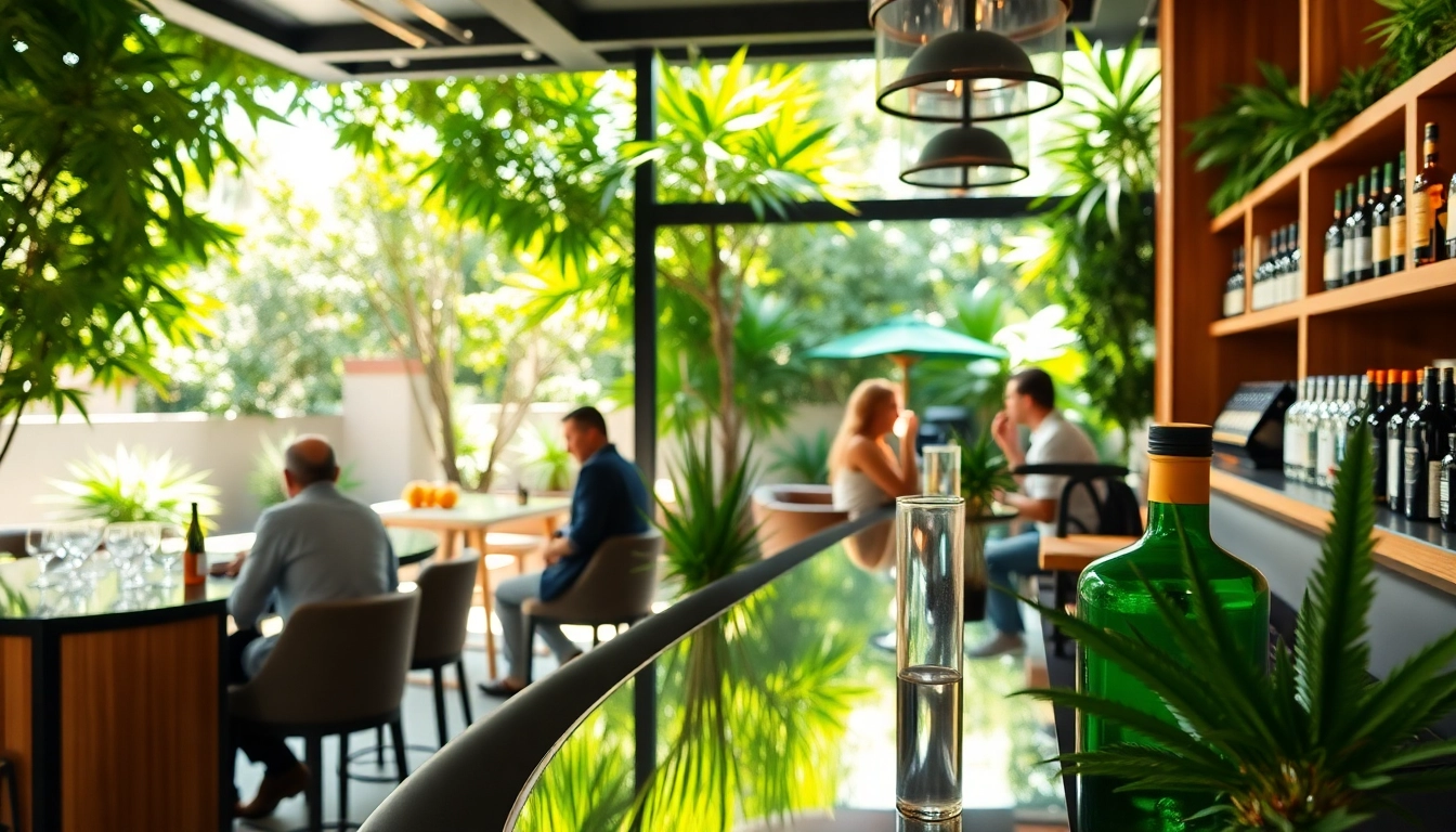 Discover the vibrant atmosphere of the Best Cannabis Clubs Madrid with patrons enjoying premium offerings.