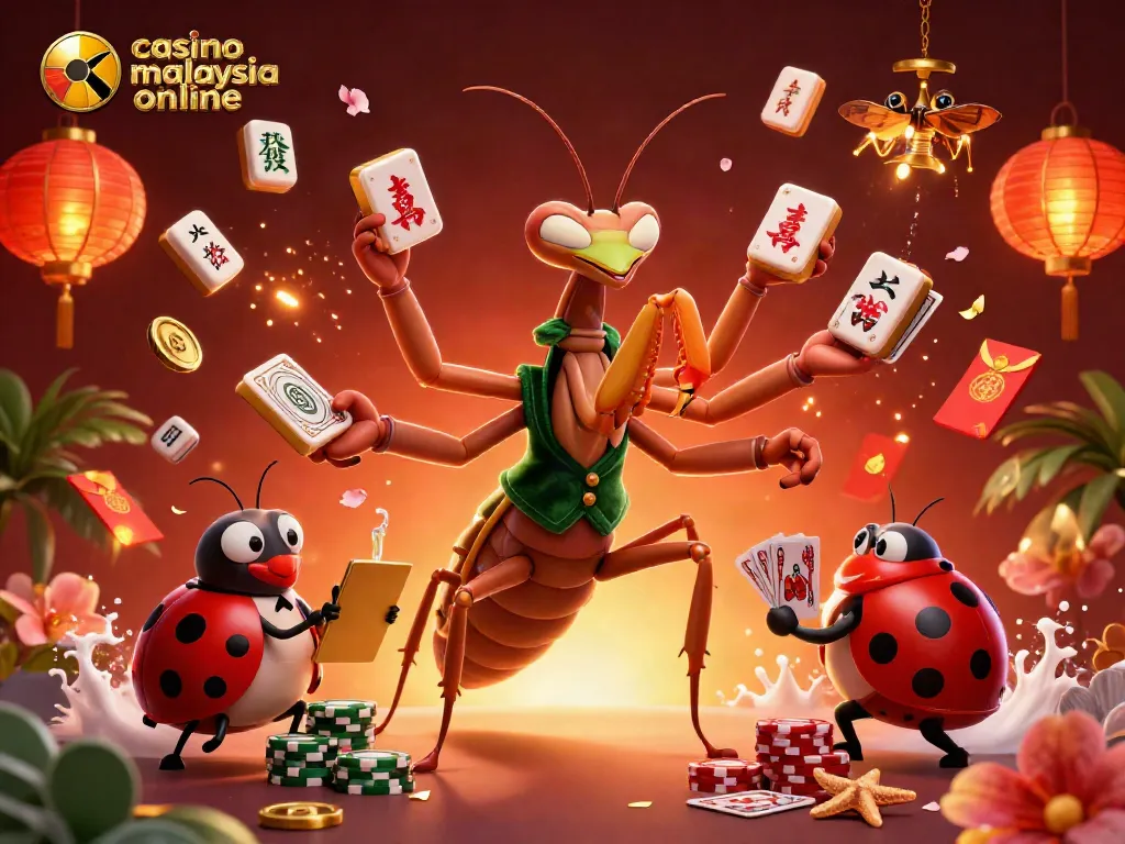Experience excitement with casino malaysia online featuring a giant mantis card sharp and glowing elements.