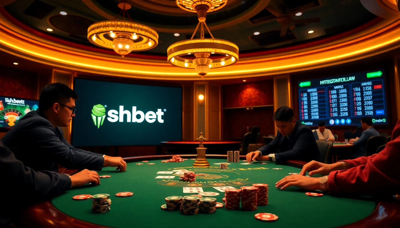 Engage with thrilling games at https://shbet.law/, featuring poker chips and casino tables.