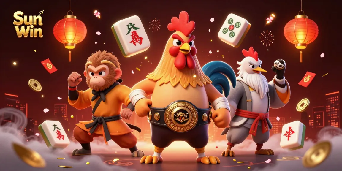 Win big at Sun Win with 3D cartoon characters showcasing vibrant casino elements.