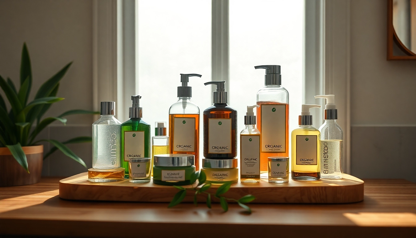 Ekologiska kosmetika on a wooden vanity, showcasing natural beauty products for skincare.
