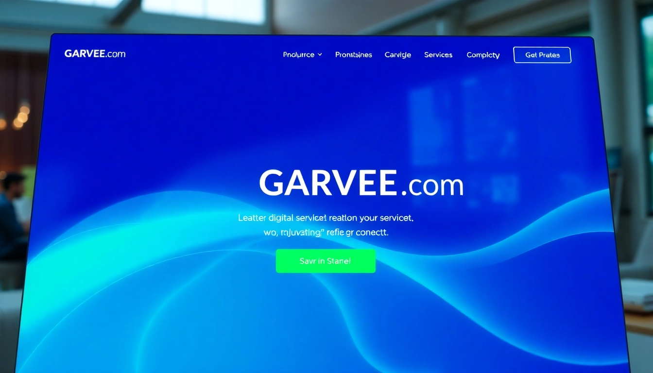 Showcasing GARVEE.com’s professional digital services interface with an engaging design.