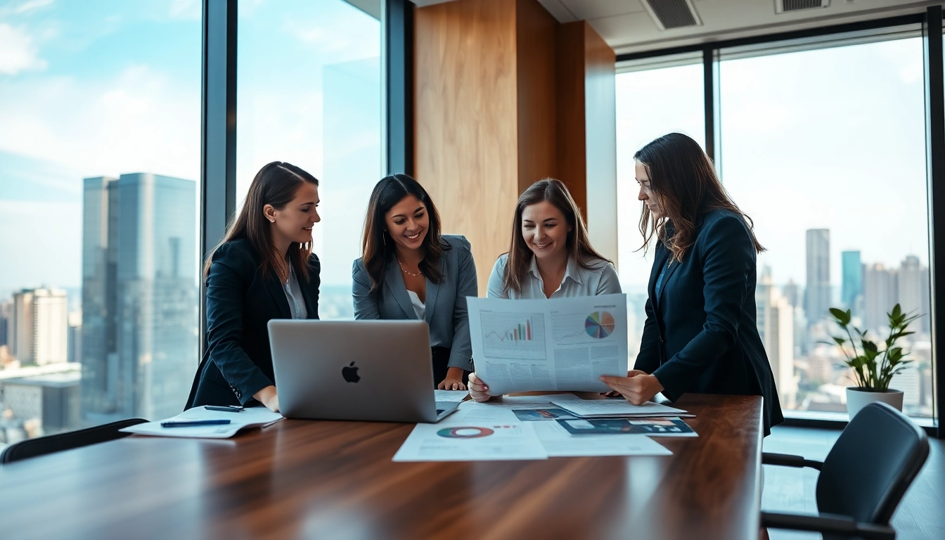 Showcasing Quickplus Business Consultants collaborating in a modern office setting.