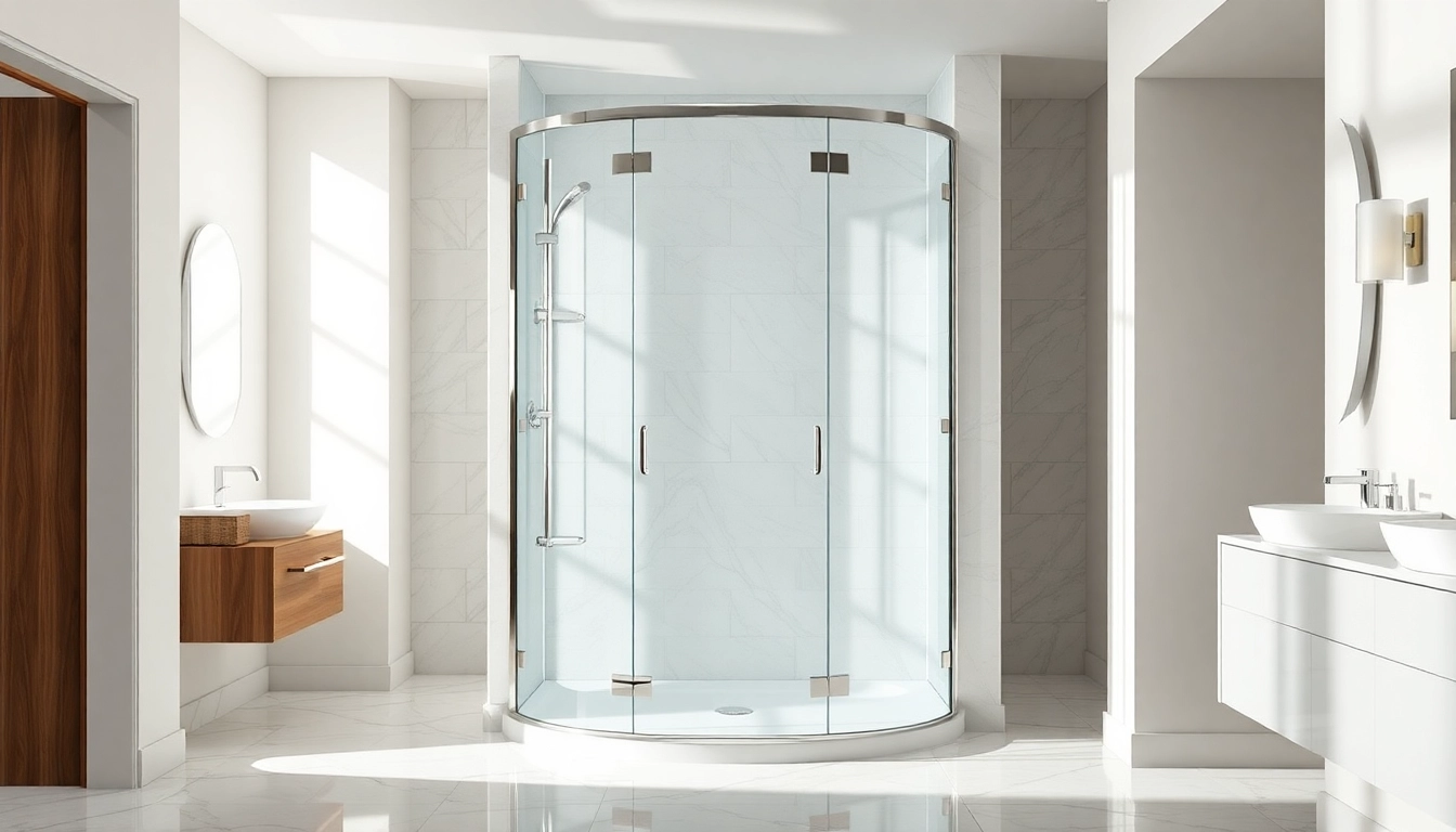 Stunning semi-frameless shower screen showcased in a modern bathroom with elegant design features.