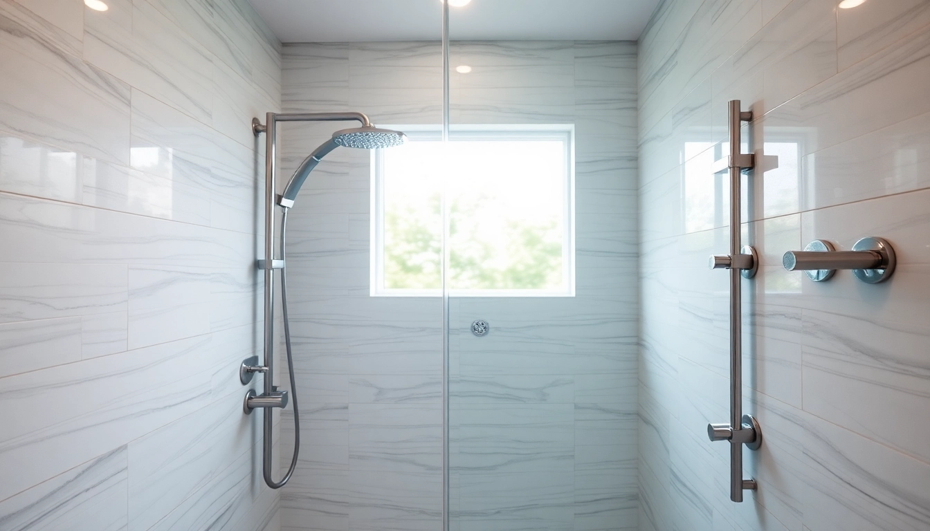 Experience elegant showers in a luxurious bathroom setting with soft lighting and refined fixtures.