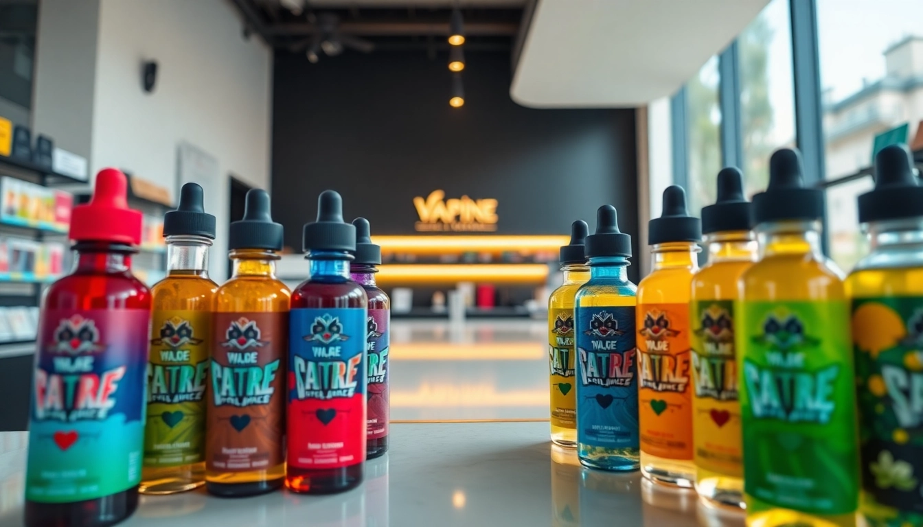 Showcase of premium vape juices and accessories, offers a wide selection of flavors and styles to explore.