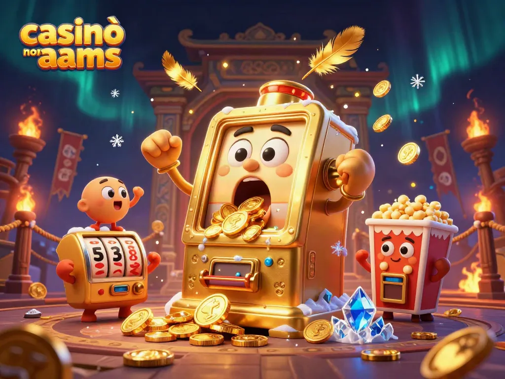 Gioca e vinci nei casinò non AAMS, mentre una slot animate esulta per il jackpot!