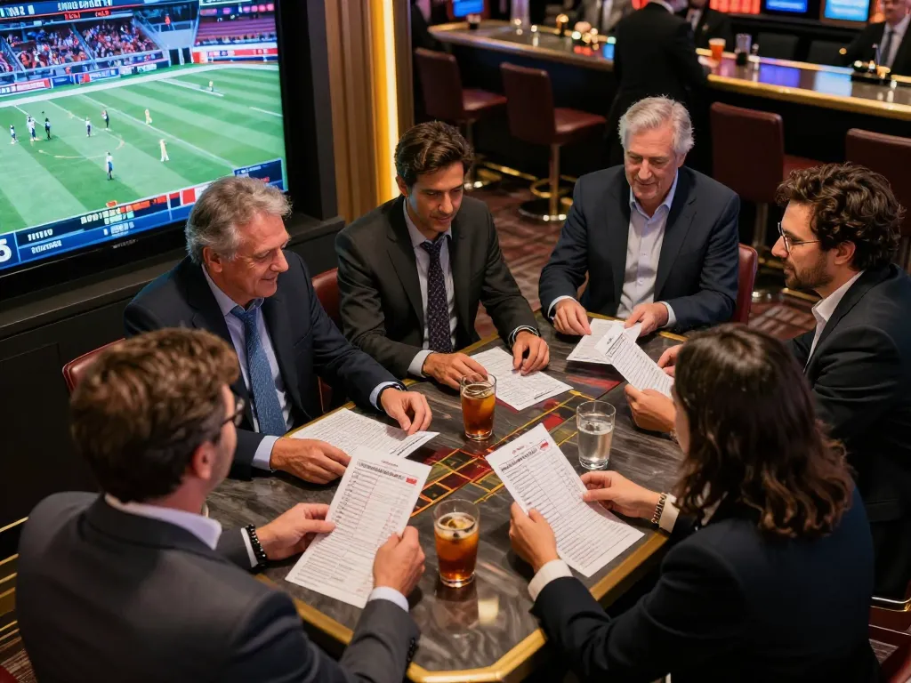 Kèo nhà cái 5 enhancing the excitement of a sports betting session with live action on screens.