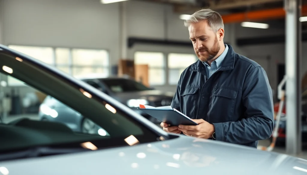 Gutachten Auto Düren: KFZ-Gutachter prüft das Fahrzeug auf Schäden.
