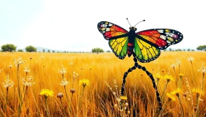 Pintura para colmenas en colores vibrantes en una colmena rodeada de abejas.