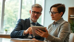 카드 한도 현금화 옵션을 이해하는 고객을 돕는 재무 상담사의 모습입니다.