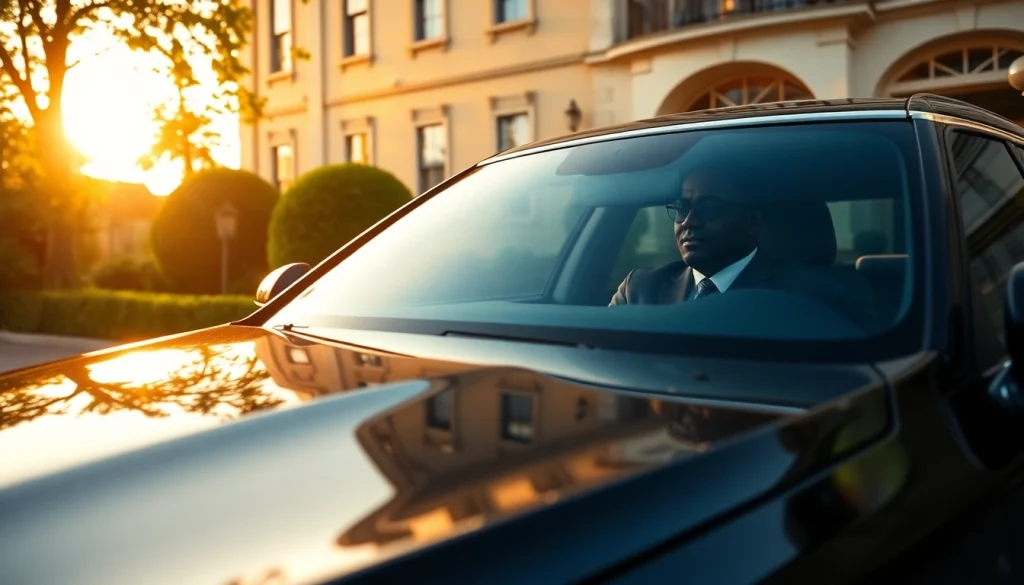Chauffeur Nottingham arriving at a luxury hotel in an elegant black car.