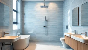 Sonni sanitär Dusche in einem modernen Badezimmer, elegant und einladend gestaltet.