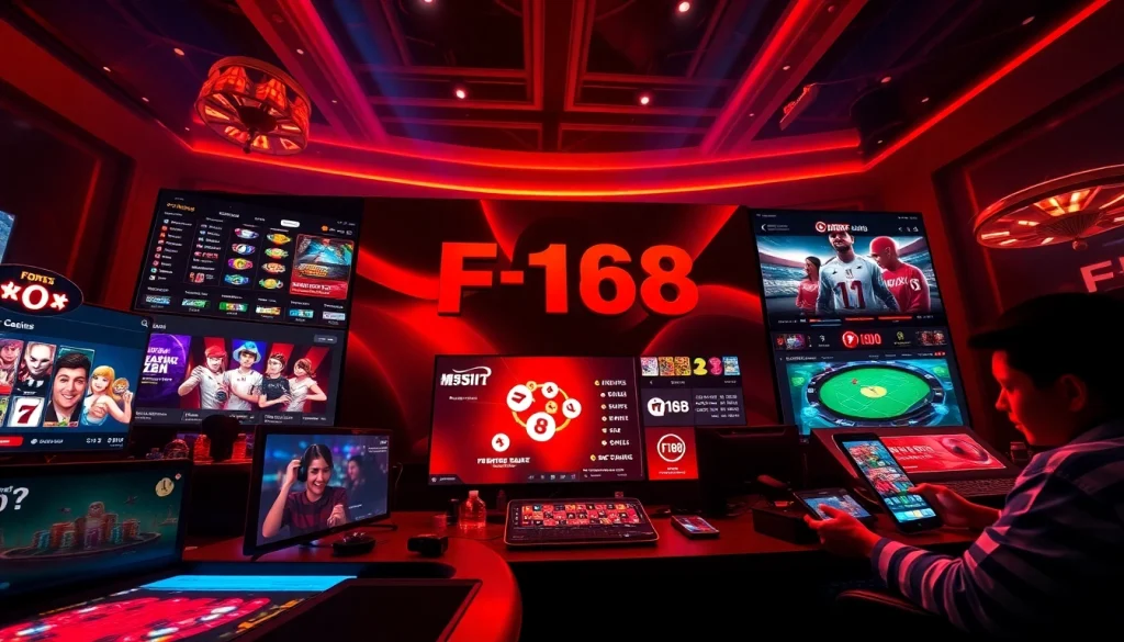Engaging scene of users interacting with the แบรนด์ F168 gaming platform, showcasing excitement in online gambling.