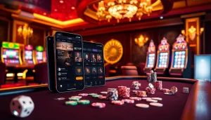 Trải nghiệm sự phấn khích khi chơi game với ứng dụng Bet VIP tại một casino sang trọng.