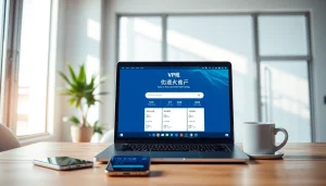 快连官网 user-friendly interface displayed on a modern laptop in a bright workspace