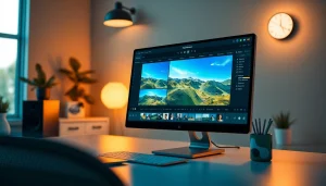 Dynamic image showcasing Nano Banana Pro in a modern workspace, highlighting advanced AI editing features.
