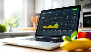 Calculate your macros using the engaging and detailed macro calculator interface on a laptop.
