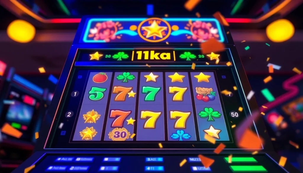 Engaging slot hoki gaming scene featuring a modern digital slot machine with colorful reels