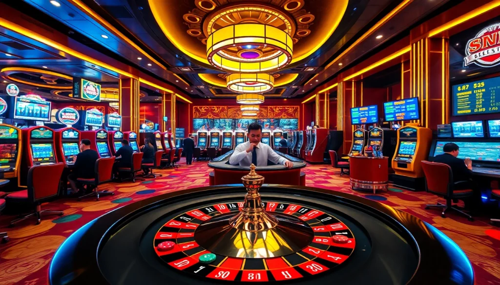 S88VIP casino scene featuring an exciting roulette game and vibrant slot machines