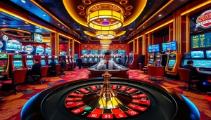 S88VIP casino scene featuring an exciting roulette game and vibrant slot machines