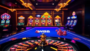 Trải nghiệm cảm giác phấn khích khi chơi game tại casino sang trọng của W88, với những bàn chơi sống động và không gian xa hoa.