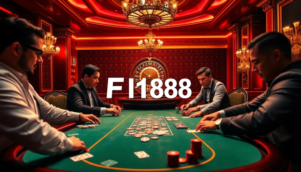 Experience the luxury of gambling with the F168 brand in a vibrant casino scene.