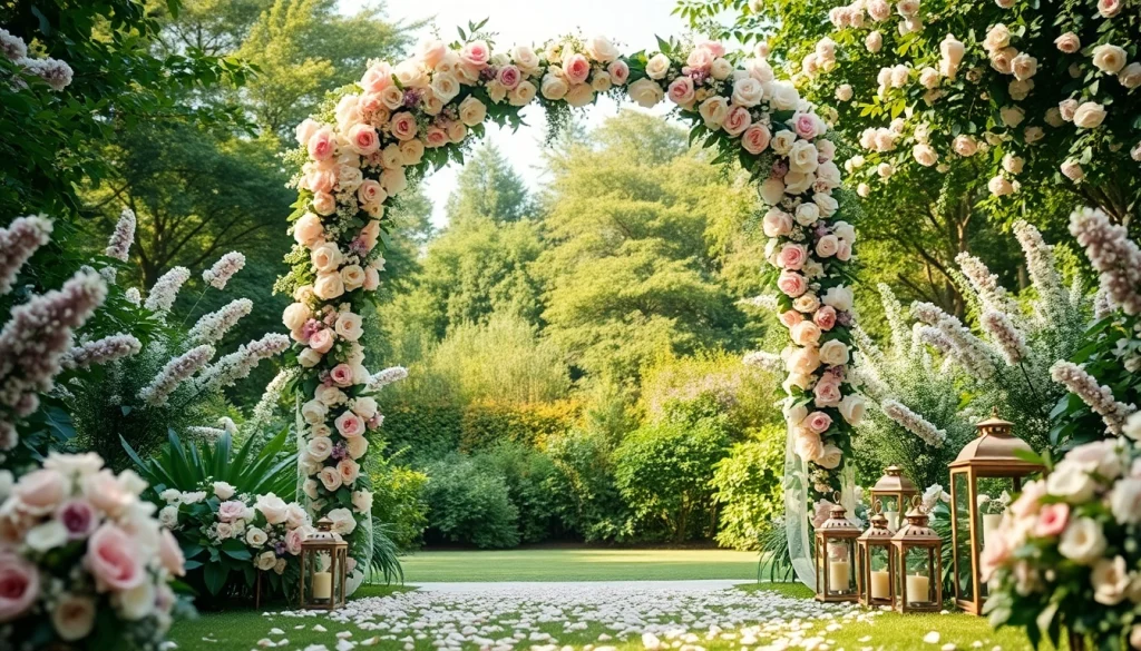 Capture the essence of Clarksburg Wedding Venues with a romantic outdoor garden wedding setting.