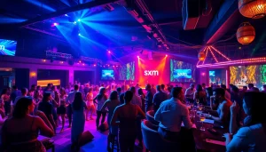 Club sxm in St. Martin showcasing an electrifying nightlife atmosphere with vibrant lights and dynamic performances.