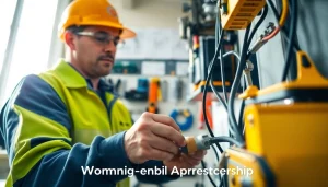 Learn about the Wyoming Electrical Apprenticeship program while electricians work on installations.