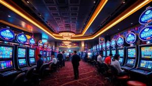 Perhatikan slot depo 1k yang mengesankan dalam suasana kasino yang cerah.