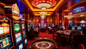Play and win big at idn slot 777 in an exciting casino environment filled with dynamic gaming machines and vibrant atmosphere.