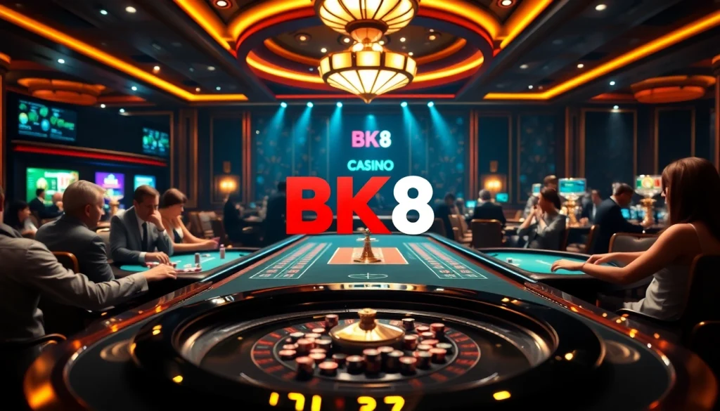 Experience thrilling wins at BK8 เว็บตรง with engaged players at a luxury casino table.