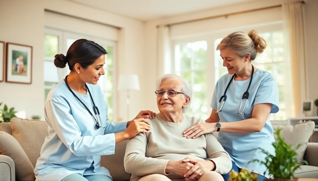 Austin senior home care assistance features caregivers helping seniors in a cozy living room.