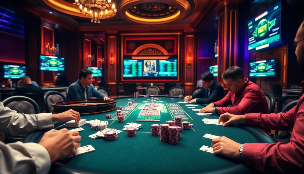 Engaging players at a luxurious casino table utilizing llink alternatif sbobet for optimal betting.